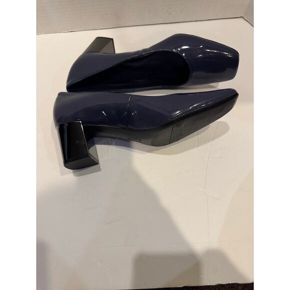 Naturalizer Womens Karina Low Block Heel Square patentToe Pump blue 8.5w nwob - Picture 7 of 8